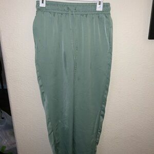 Sage Green Satin Joggers